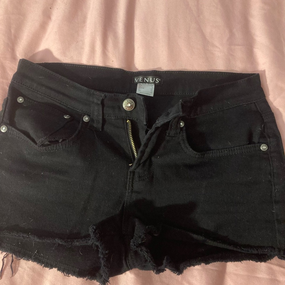 Venus Women's Black Denim Shorts